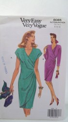 8085 EZ VOGUE TAPER MOCK WRAP DRESS PATTERN 8-12